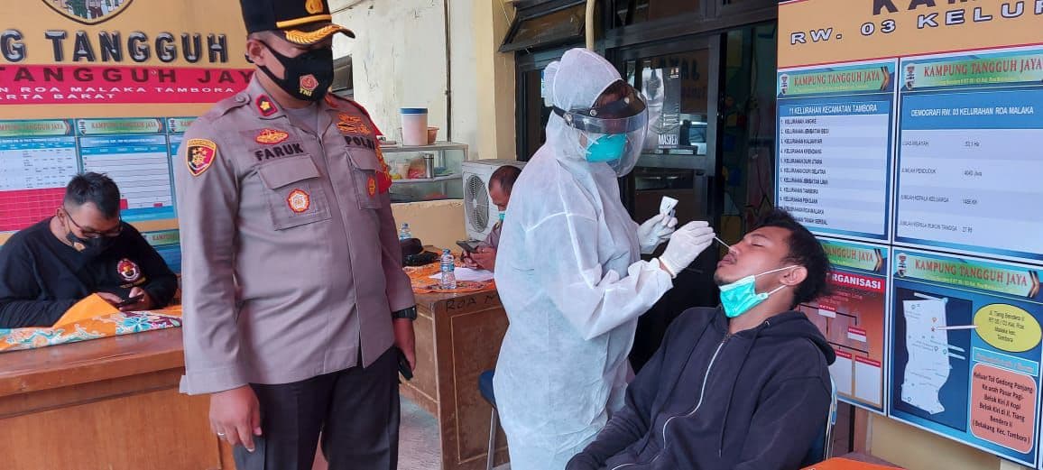 Polsek Tambora Lakukan Giat Swab Antigen dan PCR, 87 Warga di Dua Posko