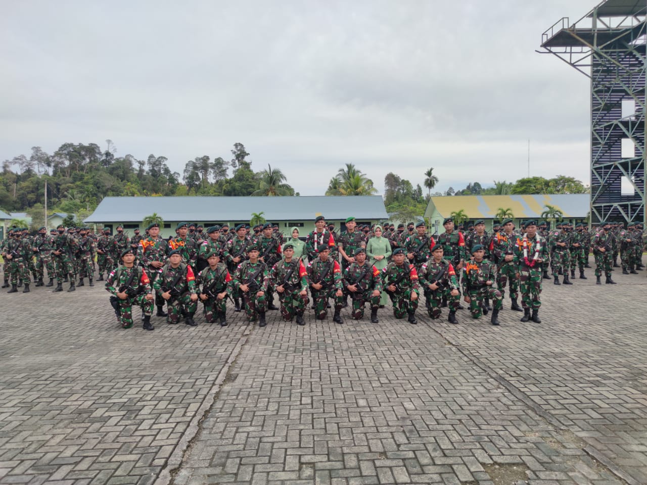 Danbrigif 24/Bulungan Cakti Pimpin Penyambutan Purna Tugas Satgas Yonif Raider 613/Raja Alam