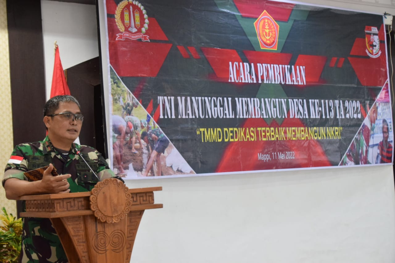 Danrem 174 Merauke Resmi Buka TMMD Ke-113 Tahun 2022 Di Kampung Vier Kabupaten Mappi Papua