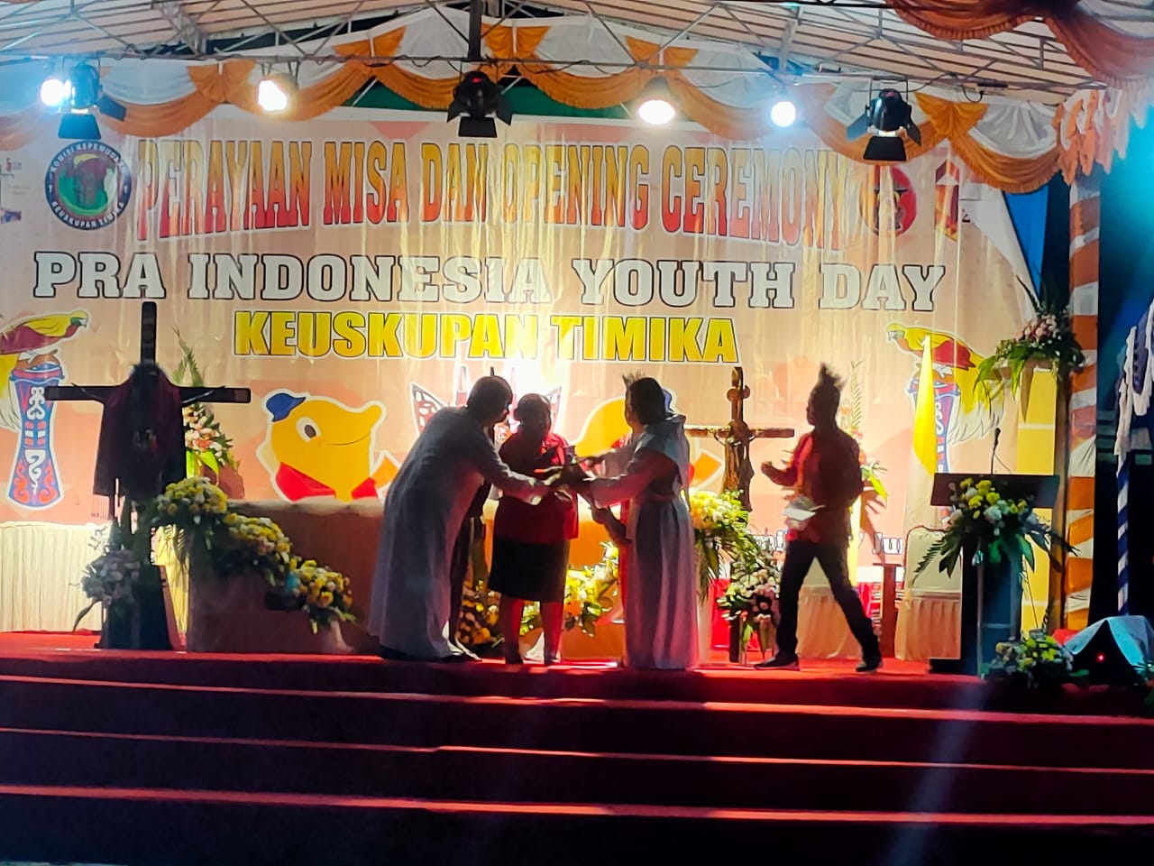 Wakili Dandim, Pasipers Kodim 1710/Mimika Hadiri Perayaan Misa dan Opening Ceremony Pra IYD