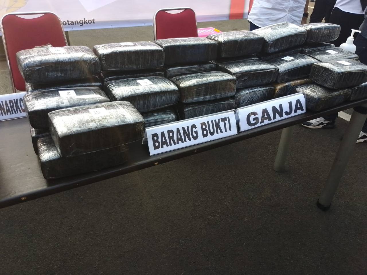 Polres Metro Tangerang Kota Bongkar Penyeludupan Ganja Seberat 38kg