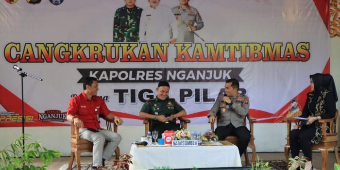 Gelar Cangkrukan Kamtibmas, Kapolres Nganjuk Minta Perkuat Peran 3 Pilar dan Ulama Kamtibmas Hingga Tingkat Desa