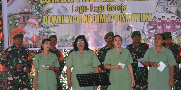 Sambut Bulan Kasih Natal 2023, Kodim 1710/Mimika Gelar Lomba Paduan Suara