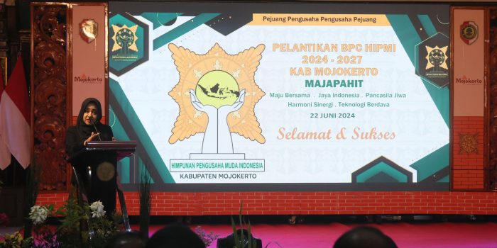 Bupati Ikfina Minta BPC HIPMI Kabupaten Mojokerto Jadi Wadah Ciptakan Bibit Pengusaha Muda